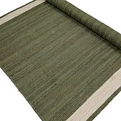 Alfombra de yute - Senaki (verde militar/blanco)
