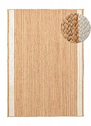 Alfombra de yute - Senaki (naturaleza/blanco)