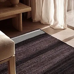 Alfombra de yute - Senaki (taupe oscuro/blanco)