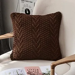 Funda de almohada - Knit Macrame 45 x 45 cm (marrón)