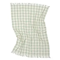 Mantas - Isela check cotton throw (crema/verde claro)
