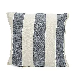 Funda de almohada - Kora stripe cotton cushion cover (crema/azul marino)