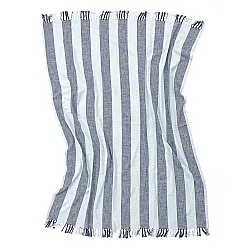 Mantas - Kora stripe cotton throw (azul marino/azul claro)