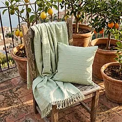 Funda de almohada - Nalani cotton cushion cover (verde claro)