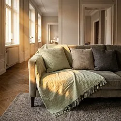 Funda de almohada - Nalani cotton cushion cover (verde claro)