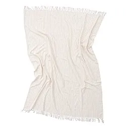 Mantas - Rumi stripe cotton throw (crema/rosa/azul claro)