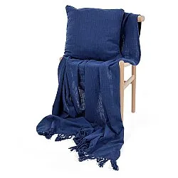 Funda de almohada - Veya cotton cushion cover (azul marino)