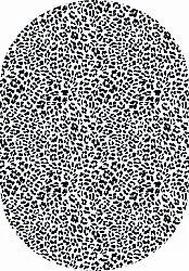 Alfombra ovalada - Leopard (negro/blanco)