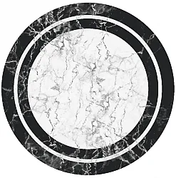Alfombras redondeadas - Amaliada (negro/blanco)