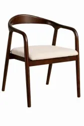 Silla con reposabrazos - Aspa (marrón oscuro/beige) - 2 piezas