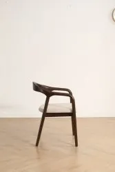 Silla con reposabrazos - Aspa (marrón oscuro/beige) - 2 piezas