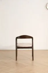 Silla con reposabrazos - Aspa (marrón oscuro/beige) - 2 piezas