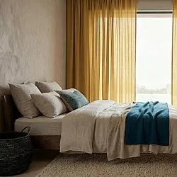 Cortinas Pack de 2 - Cortina mezcla de lino Lumira (ocre)