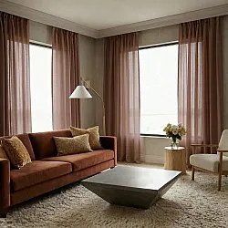 Cortinas Pack de 2 - Cortina mezcla de lino Lumira (marrón oscuro)