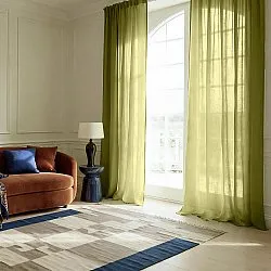 Cortinas Pack de 2 - Cortina mezcla de lino Lumira (verde)
