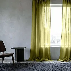 Cortinas Pack de 2 - Cortina mezcla de lino Lumira (verde)