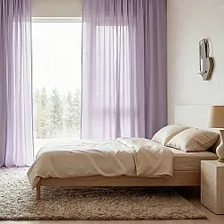 Cortinas Pack de 2 - Cortina mezcla de lino Lumira (púrpura)