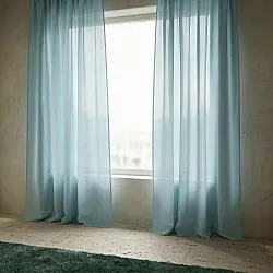 Cortinas Pack de 2 - Cortina mezcla de lino Lumira (azul claro)