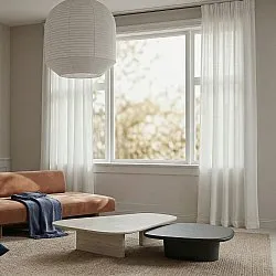 Cortinas Pack de 2 - Cortina mezcla de lino Lumira (blanco)
