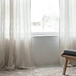 Cortinas Pack de 2 - Cortina mezcla de lino Lumira (blanco)