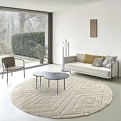 Alfombras redondeadas - Amberley Natural Cotton Shaggy (blanquecino)