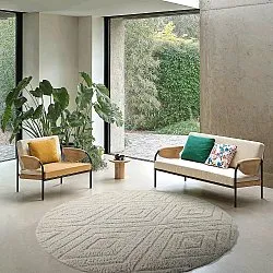 Alfombras redondeadas - Amberley Natural Cotton Shaggy (blanquecino)