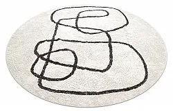Alfombras redondeadas - Bavello Natural Cotton Shaggy (offwhite/negro)