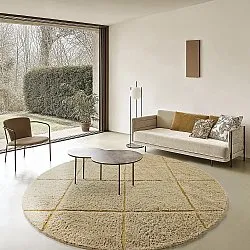 Alfombras redondeadas - Bellevue Natural Cotton Shaggy (beige/marrón)