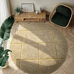 Alfombras redondeadas - Bellevue Natural Cotton Shaggy (beige/marrón)