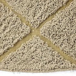 Alfombras redondeadas - Bellevue Natural Cotton Shaggy (beige/marrón)