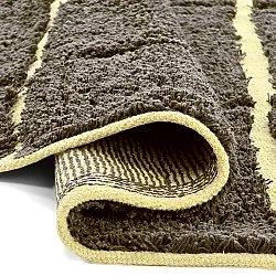 Alfombras redondeadas - Bellevue Natural Cotton Shaggy (marrón/amarillo)