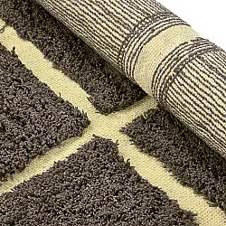 Alfombras redondeadas - Bellevue Natural Cotton Shaggy (marrón/amarillo)