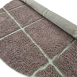 Alfombras redondeadas - Bellevue Natural Cotton Shaggy (topo/verde)