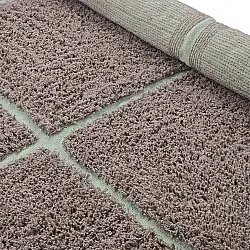 Alfombras redondeadas - Bellevue Natural Cotton Shaggy (topo/verde)