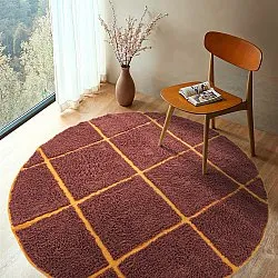 Alfombras redondeadas - Bellevue Natural Cotton Shaggy (rojo/naranja)