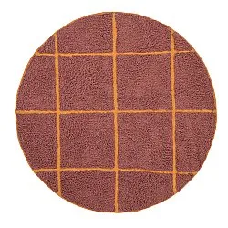 Alfombras redondeadas - Bellevue Natural Cotton Shaggy (rojo/naranja)