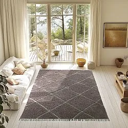 Alfombras de pelo largo - Bellevue Natural Cotton Shaggy (topo/verde)