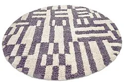 Alfombras redondeadas - Bergamo Natural Cotton Shaggy (gris/blanco)