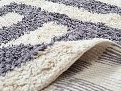 Alfombras redondeadas - Bergamo Natural Cotton Shaggy (gris/blanco)