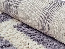 Alfombras redondeadas - Bergamo Natural Cotton Shaggy (gris/blanco)
