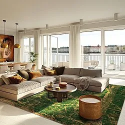 Alfombra Wilton - Cantoria (beige/verde)