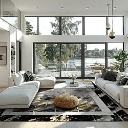 Alfombra Wilton - Castello (negro/blanco)