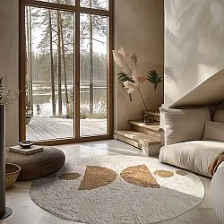 Alfombras redondeadas - Cervia Natural Cotton Shaggy (beige)