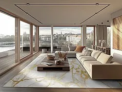 Alfombra Wilton - Cesina (stone/blanco/dorado)