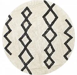 Alfombras redondeadas - Chablis Natural Cotton Shaggy (offwhite/negro)