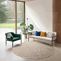 Alfombras redondeadas - Conara Natural Cotton Shaggy (beige)