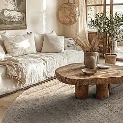 Alfombras redondeadas - Conara Natural Cotton Shaggy (beige)
