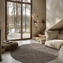 Alfombras redondeadas - Cremona Natural Cotton Shaggy (gris pardo)
