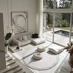 Alfombras redondeadas - Ebba Natural Cotton Shaggy (offwhite)
