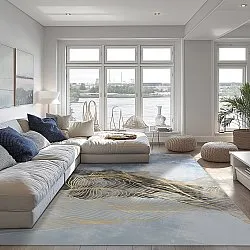 Alfombra Wilton - Ekual (azul/gris/dorado)